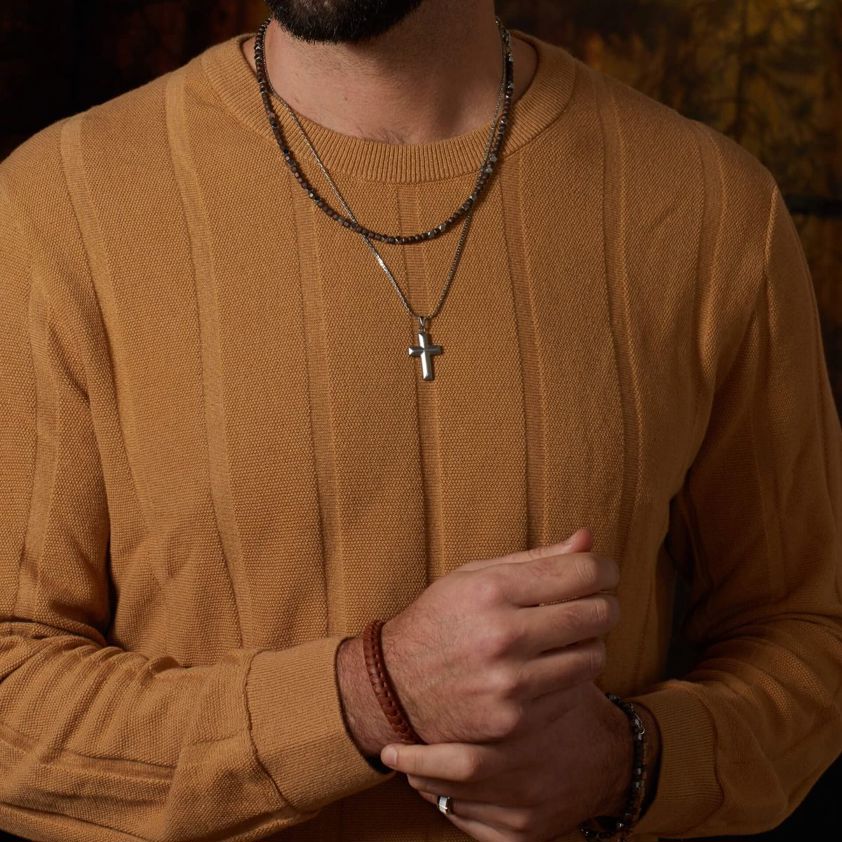 Tan Leather T Bar Bracelet