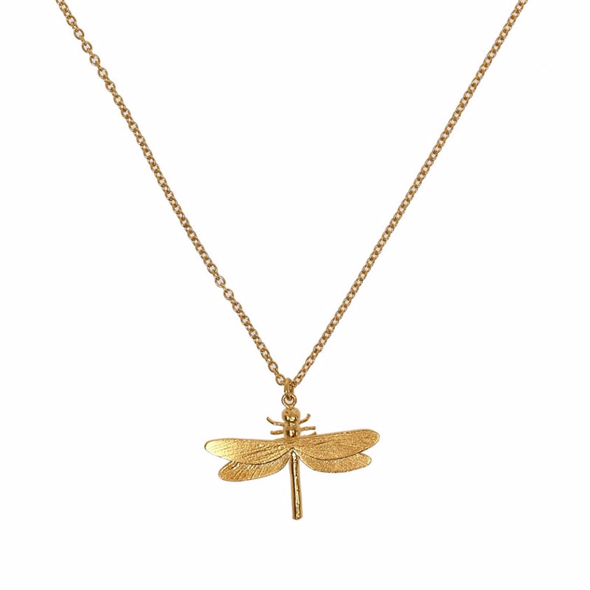 Yellow Gold Vermeil Dragonfly Necklace