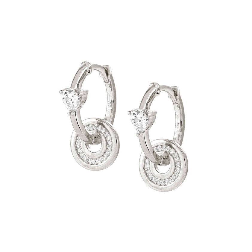 Sterling Silver 149206 02 Star Hoop Earrings