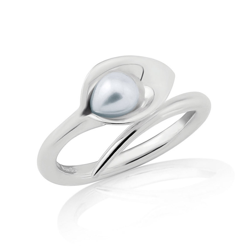Grey                 Small Lily Silver Ring