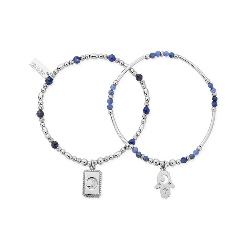 Sterling Silver Manifest Sodalite Set of 2 Bracelets