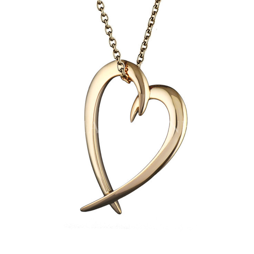 Yellow Gold Vermeil Hooked Heart Pendant