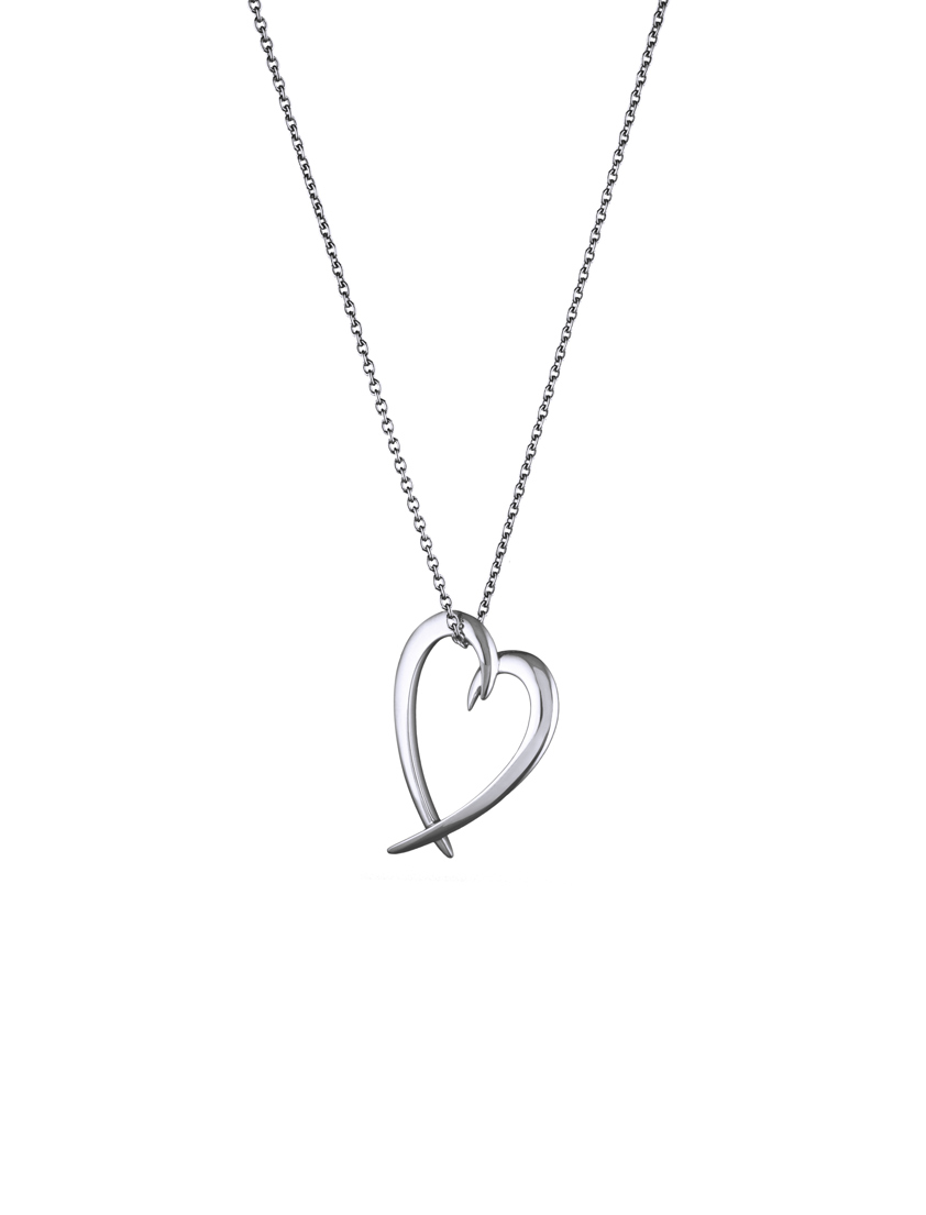 Sterling Silver Hooked Heart Pendant