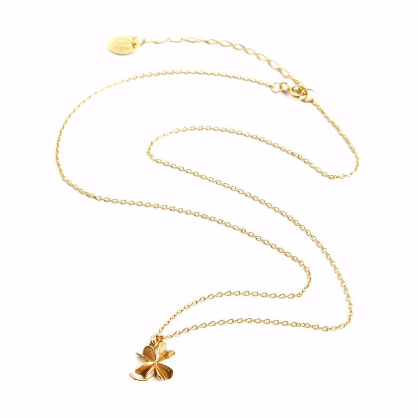 Yellow Gold Vermeil Baby Lucky Clover Necklace