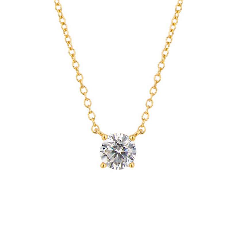Gold Plated Gold Plated 5.5mm Solitaire Necklace