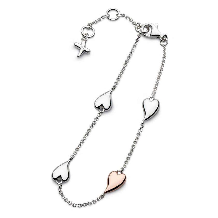 Desire Kiss Blush Heart Station Bracelet