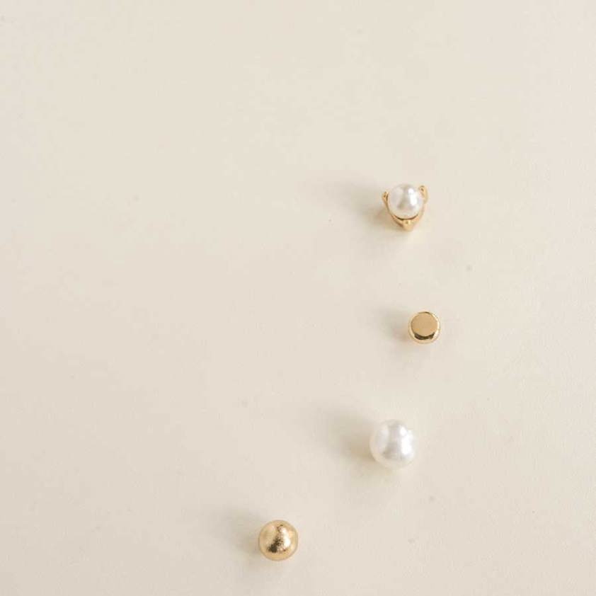 Sterling Silver Tiny Pearl Studs Claw Set