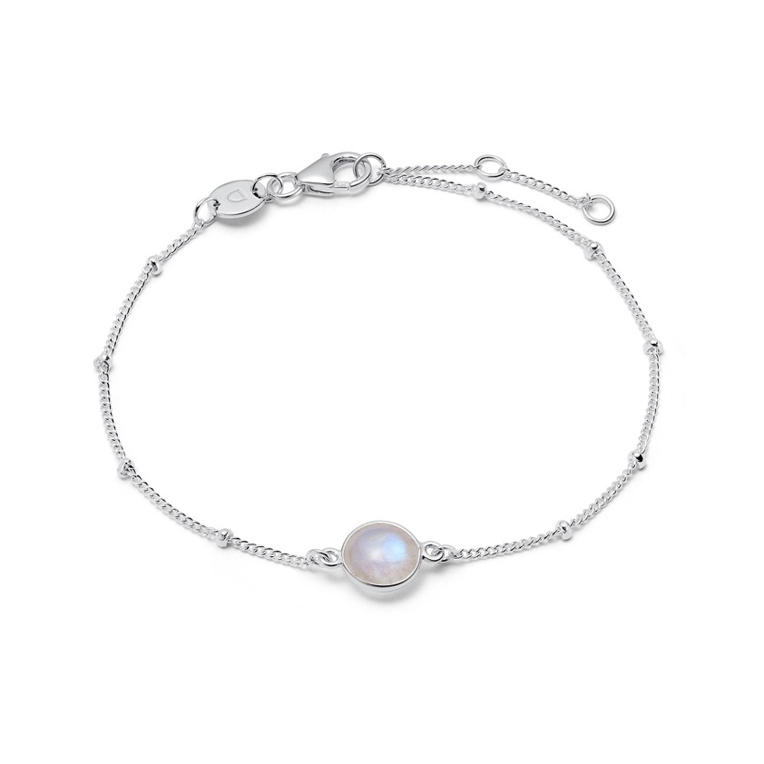 Sterling Silver Rainbow Moonstone Healing Stone Bracelet