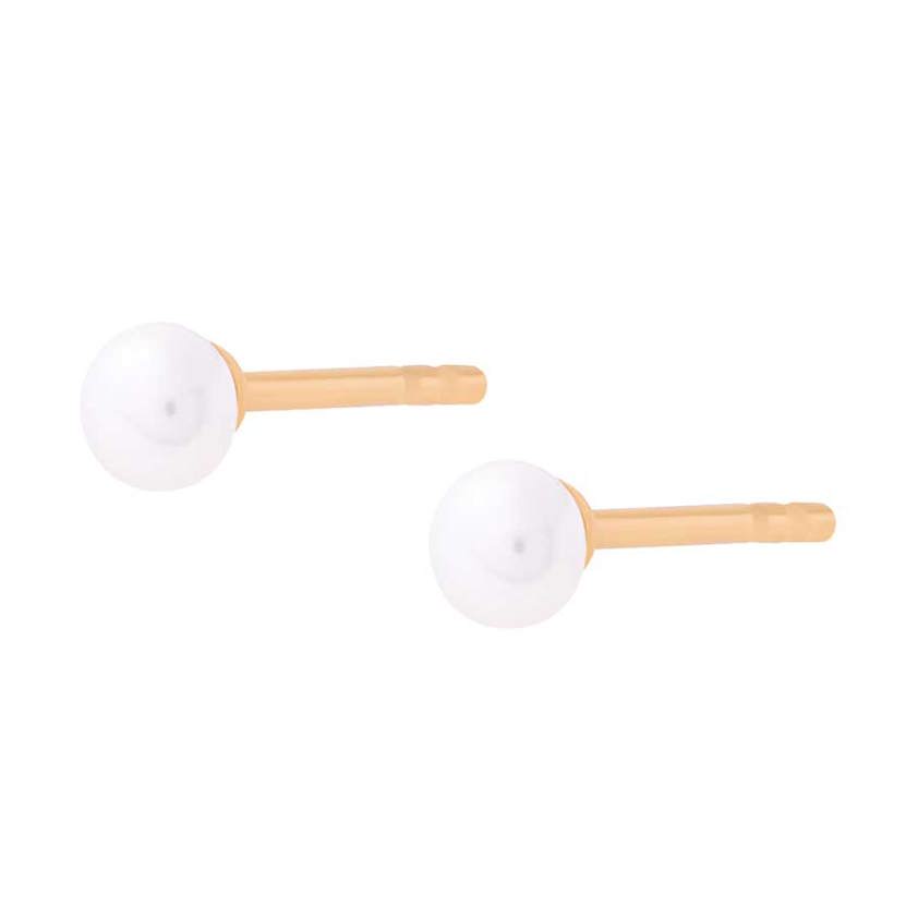 Yellow Gold Plated Freshwater Pearl Studs