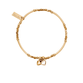 Mini Noodle Cube Double Heart Bracelet