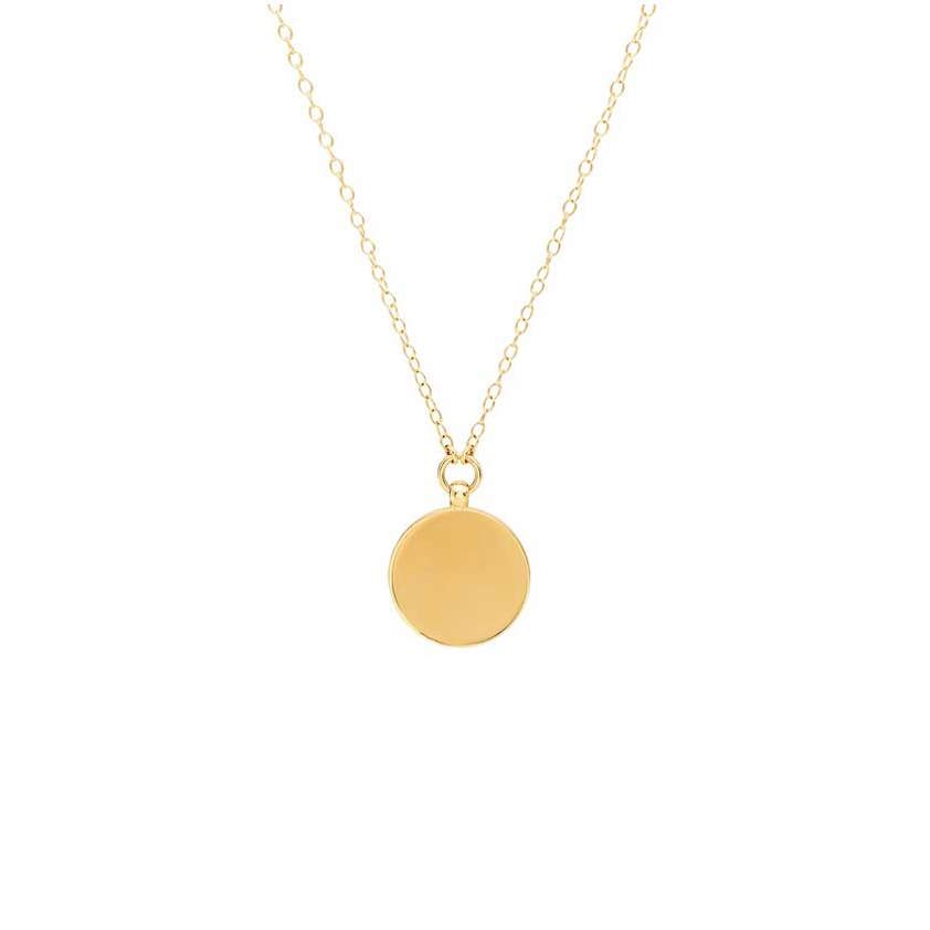 NK10737GLD Medium Disc Alignment Necklace