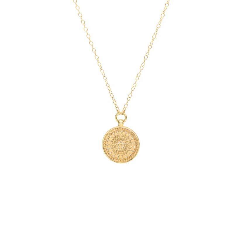 NK10737GLD Medium Disc Alignment Necklace