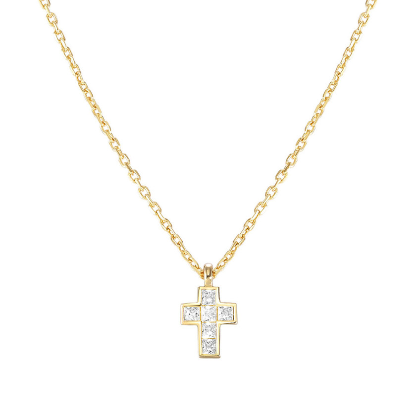 Yellow Gold Plated 240904/12 CARISMATICA Small Cross Necklace