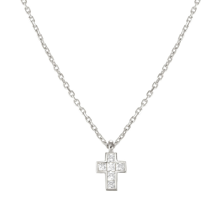 Sterling Silver 240904/12 CARISMATICA Small Cross Necklace
