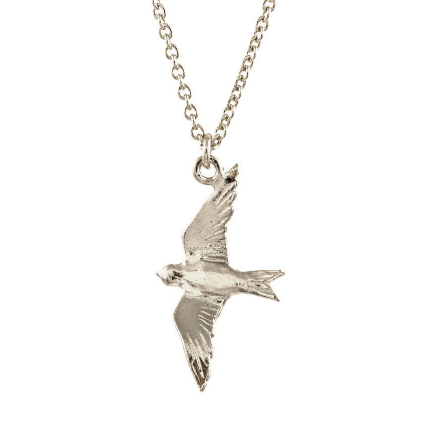 Sterling Silver Flying Swallow Necklace