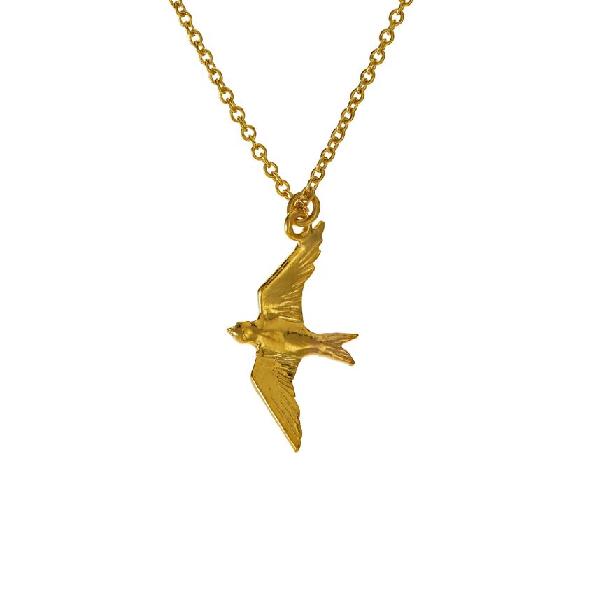 Yellow Gold Vermeil Flying Swallow Necklace