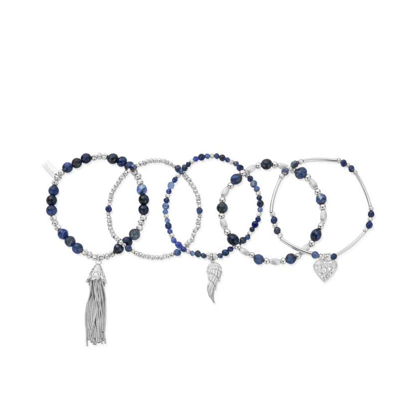 Mindful Sodalite Stack of 5 Bracelets
