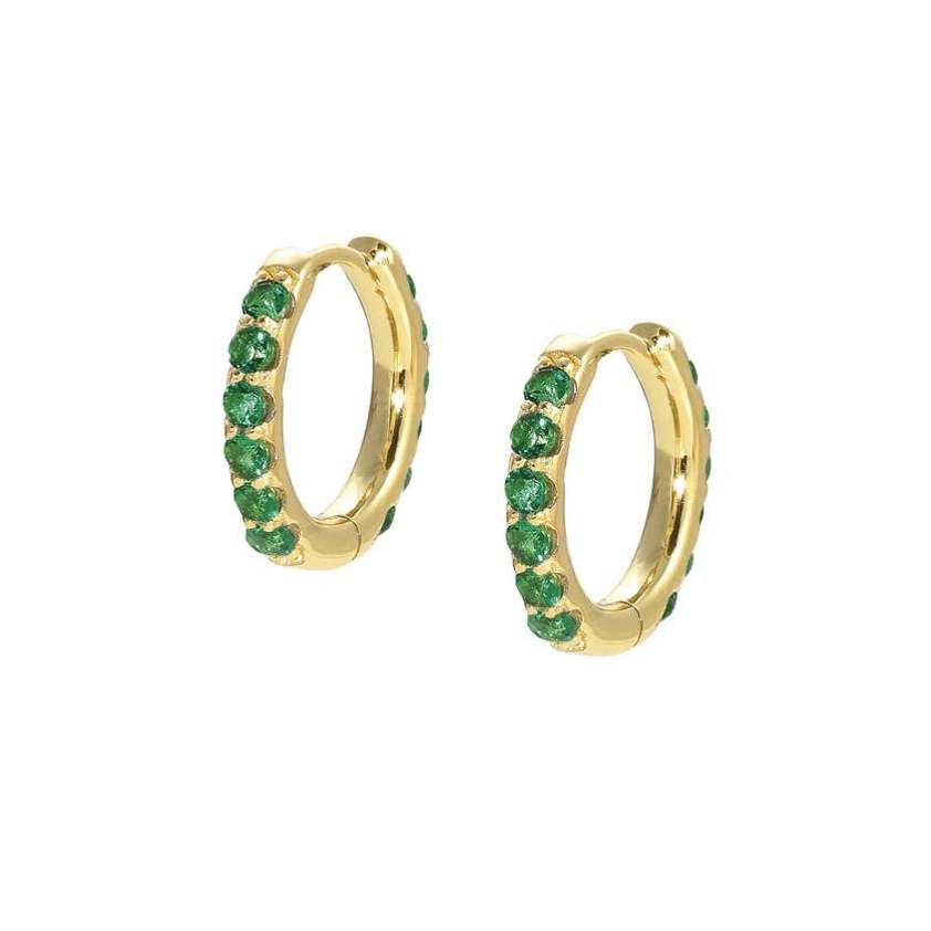 Yellow Gold Vermeil 149709 15/16 Green Earrings