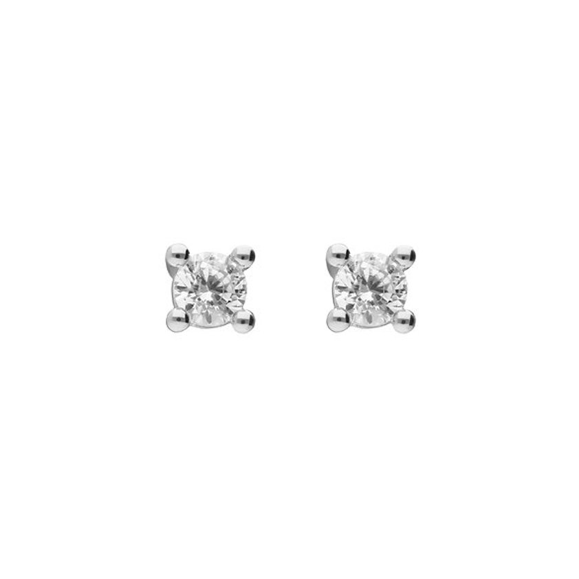 Gold Plated Zirconia Solitaire Studs