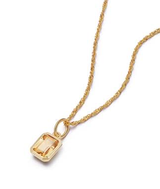 18ct Gold Plated November Citrine Birthstone Necklace