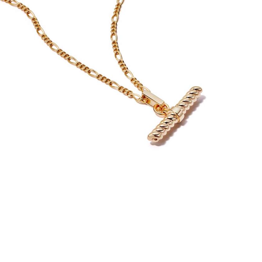 Yellow Gold Vermeil Treasures Rope T-Bar Necklace
