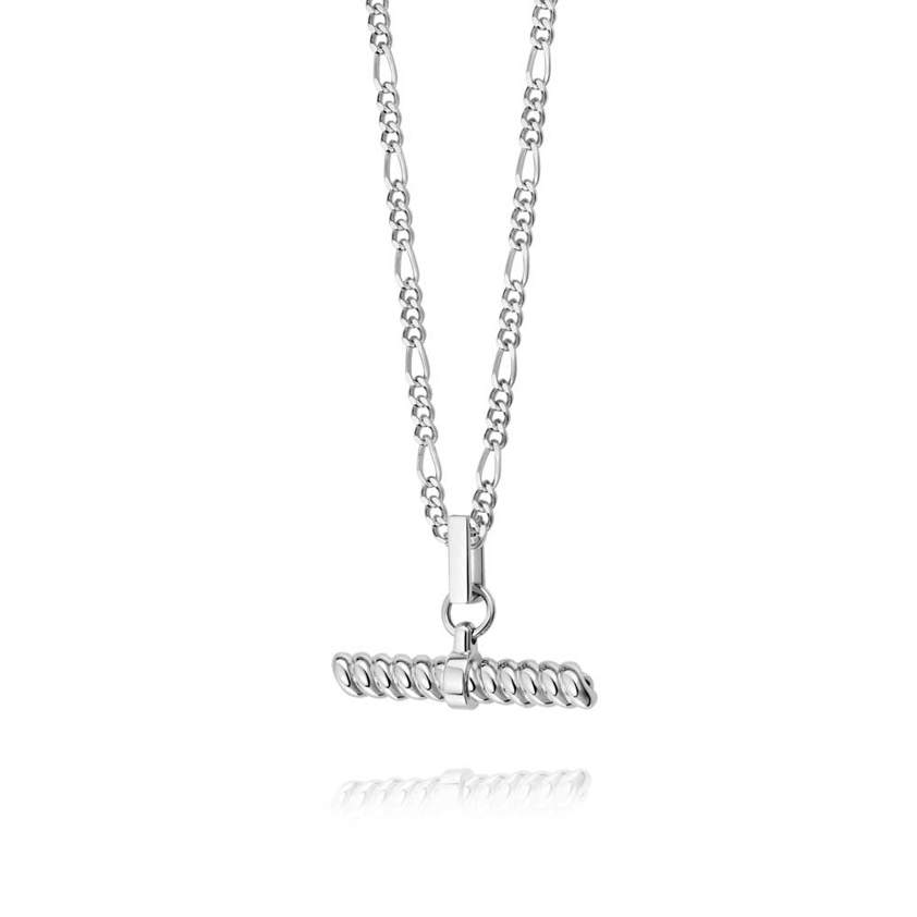 Sterling Silver Treasures Rope T-Bar Necklace