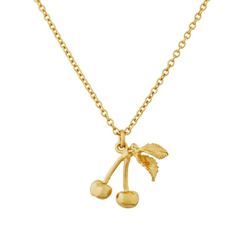 Yellow Gold Vermeil Small & Sweet Cherry Necklacce