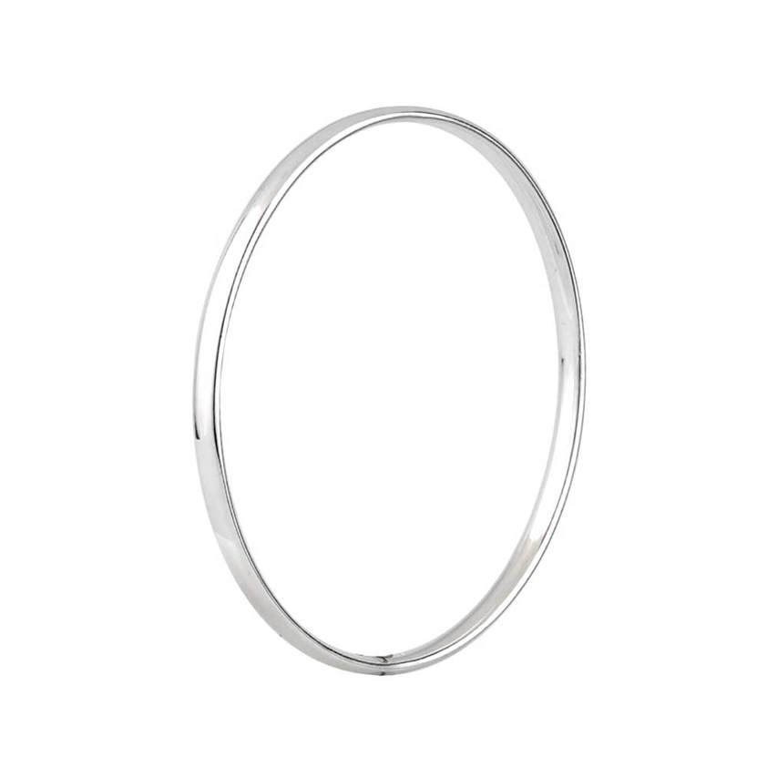 Silver 4mm Court Shape Bangle