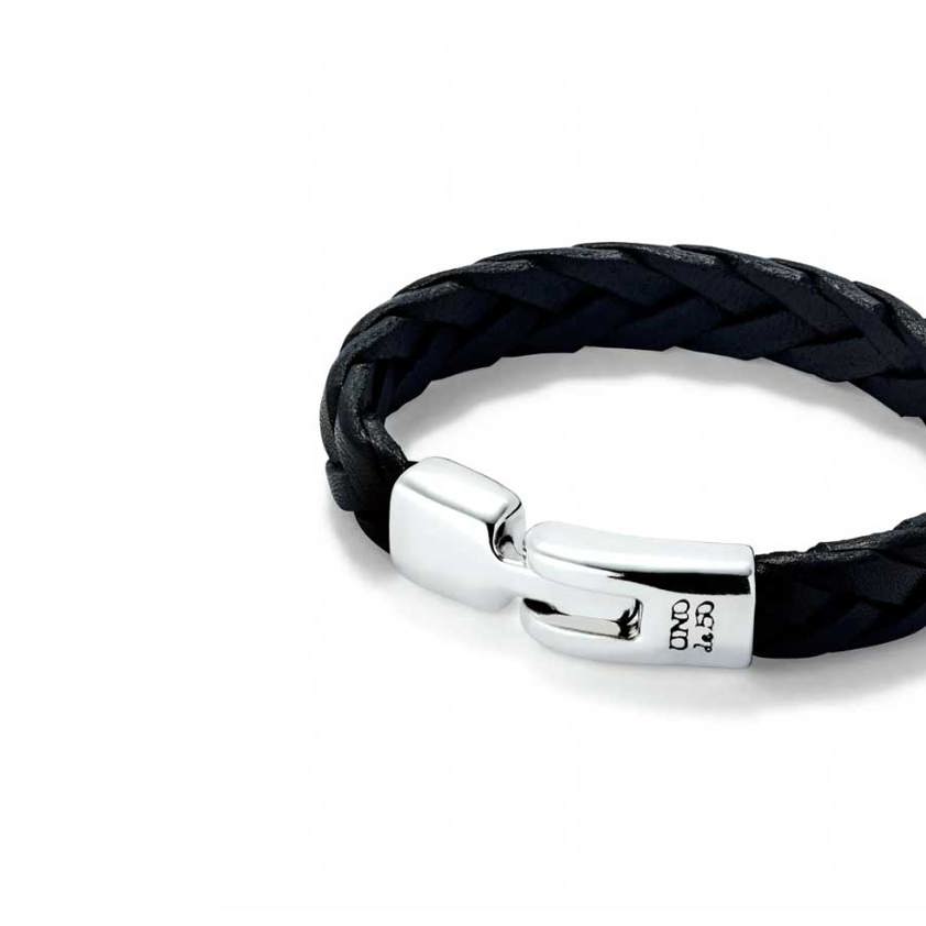 Black                PUL2455 Leather Briaded Bracelet