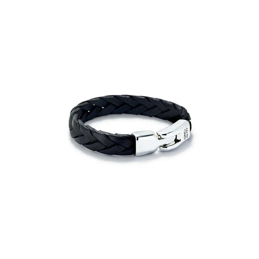 Black                PUL2455 Leather Briaded Bracelet