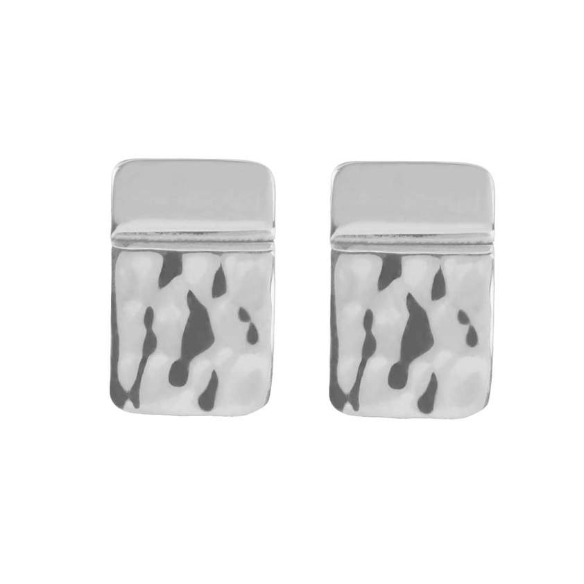 Hammered Squares Stud Earrings