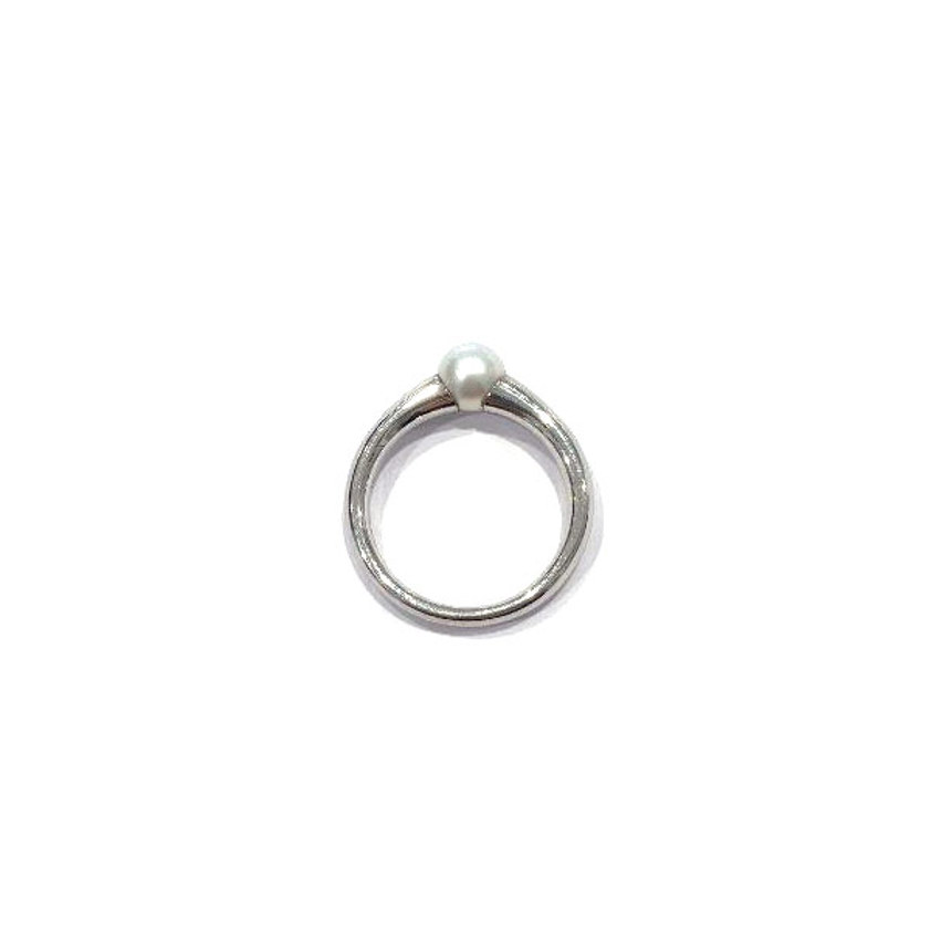 ZTR59 - 18ct White Gold Pearl Ring N