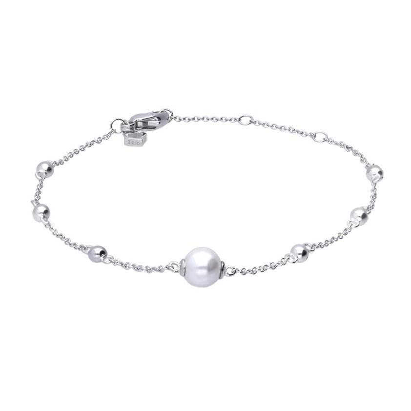 Trace Chain Shell Pearl Station Bracelet