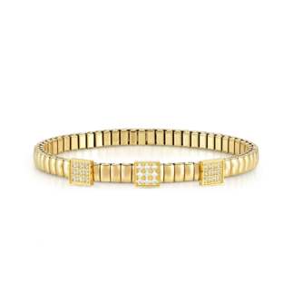 046015 Gold Square/Oval Bracelet