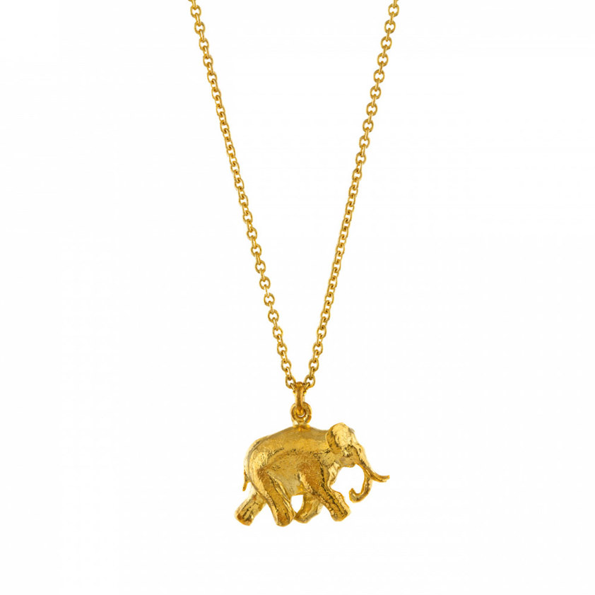 Yellow Gold Vermeil Indian Elephant Necklace