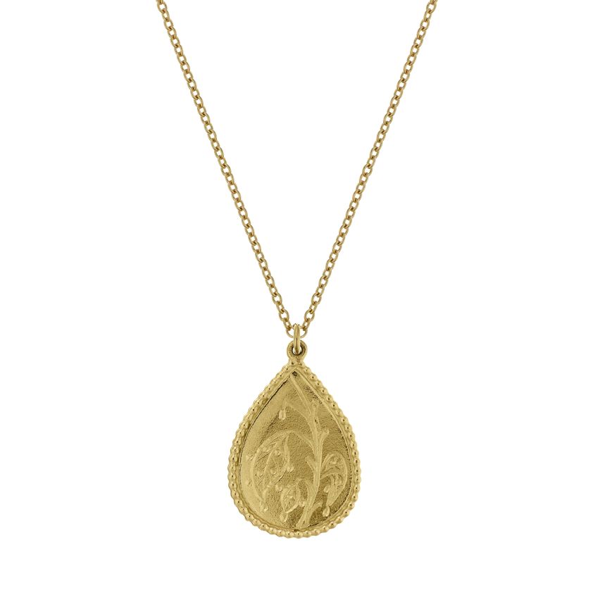 Yellow Gold Plated Sense of Sight Eye Pendant Necklace