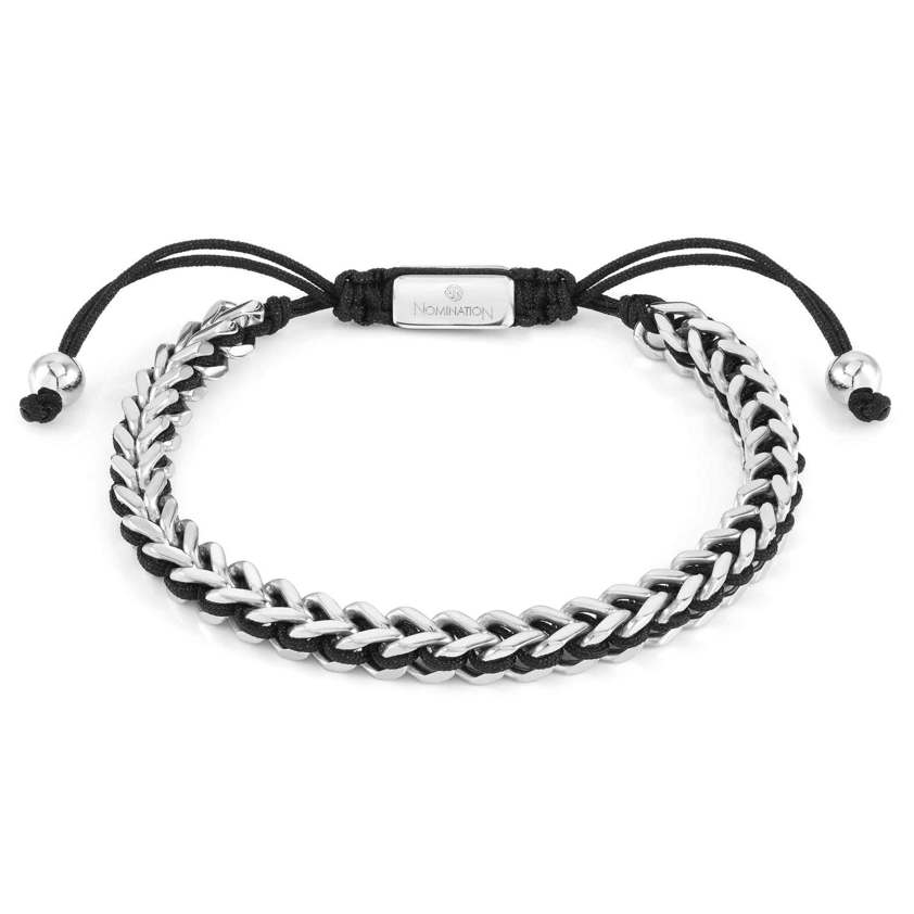 028937 001 B-YOND Steel and nautical cord bracelet