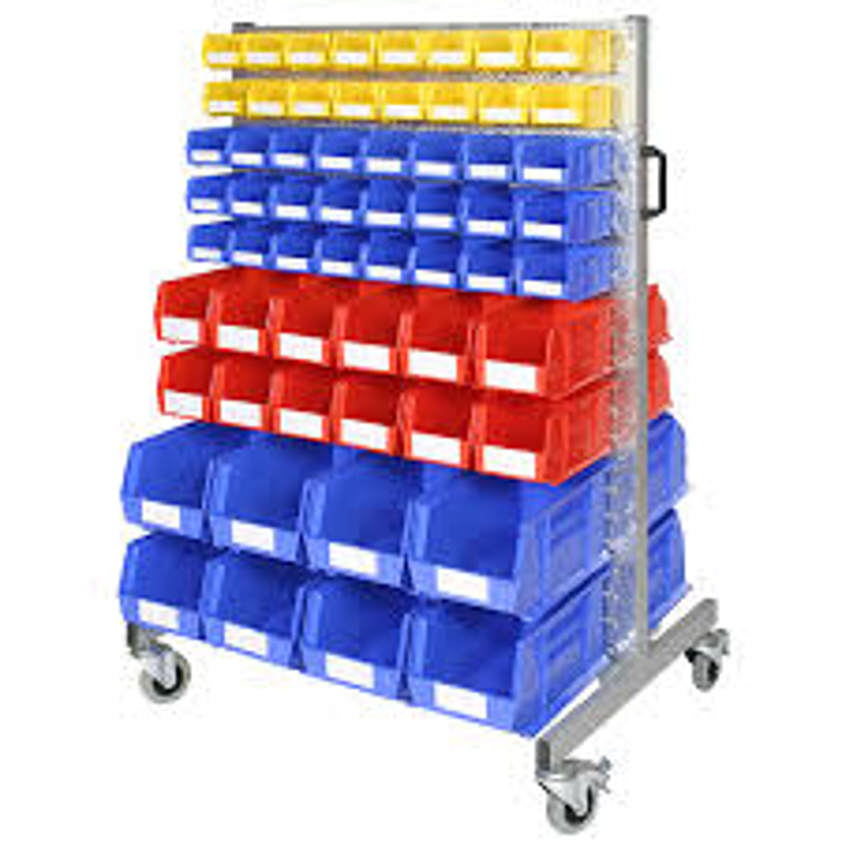 Louvre Double Sided Trolley with Bins (B)