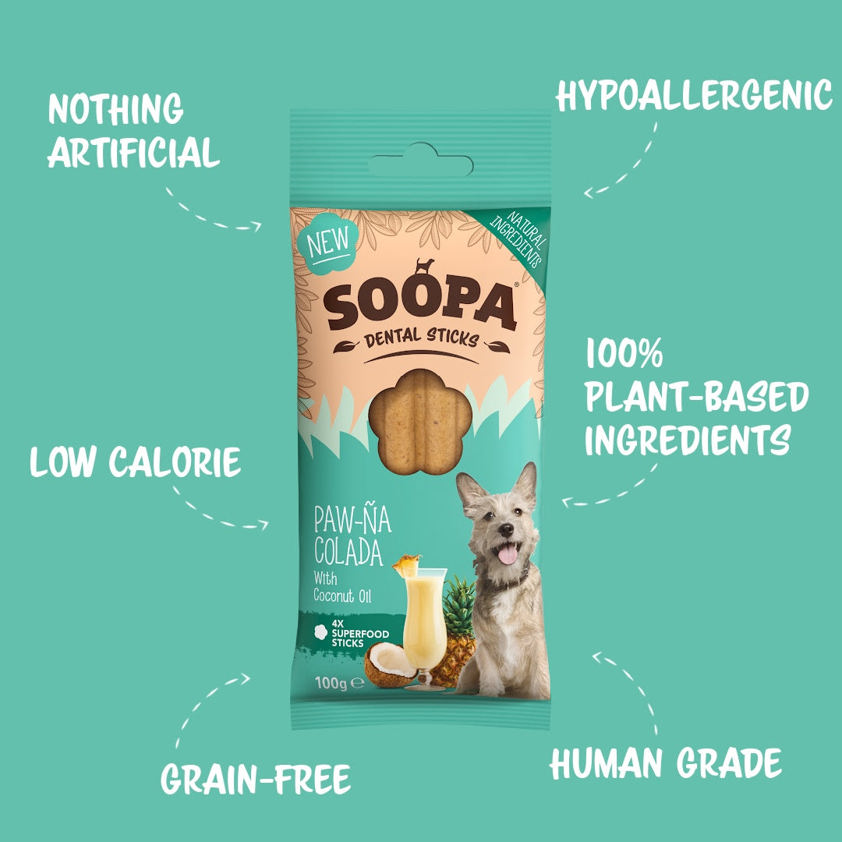 Paw-na Colada Soopa Dental Sticks Pack of 4