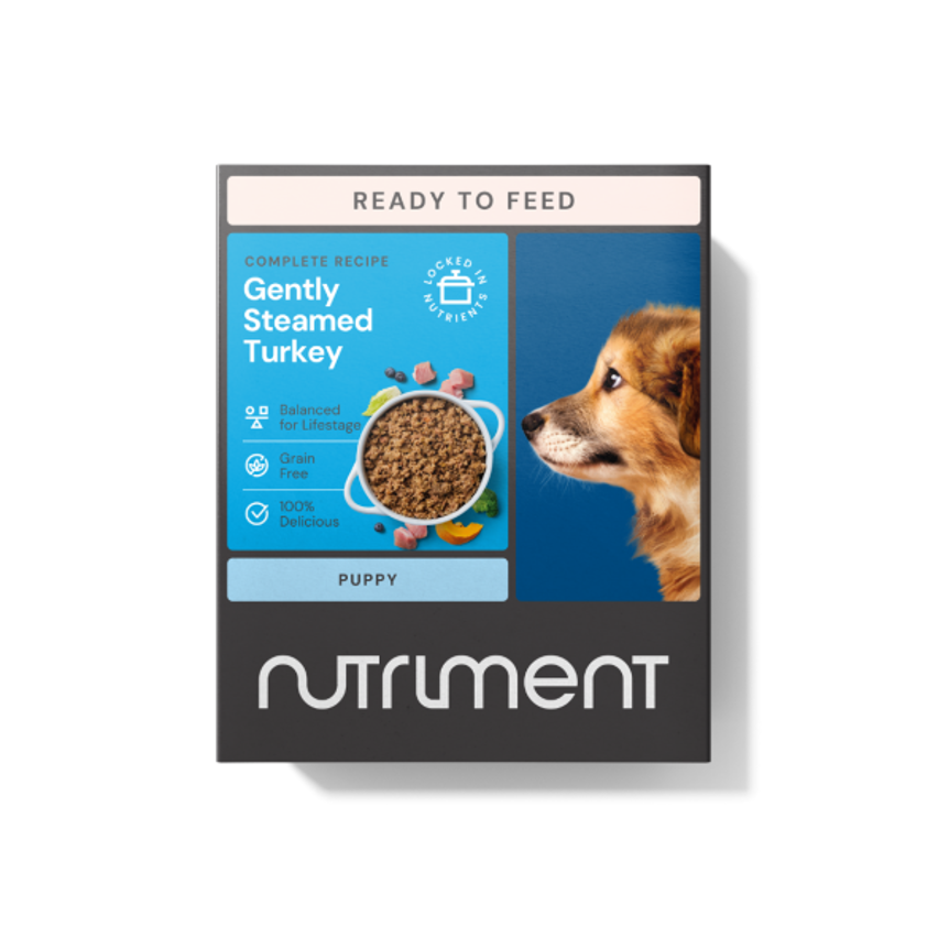 Turkey and Beef Puppy Nutriment Gently Steamed 395g