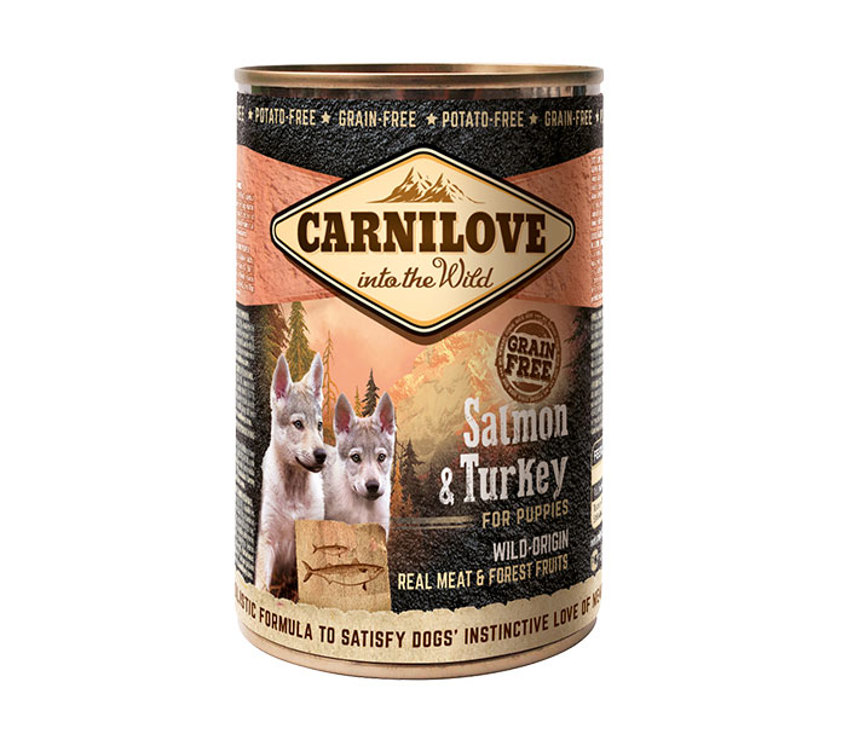 Salmon and Turkey Puppy Carnilove Can