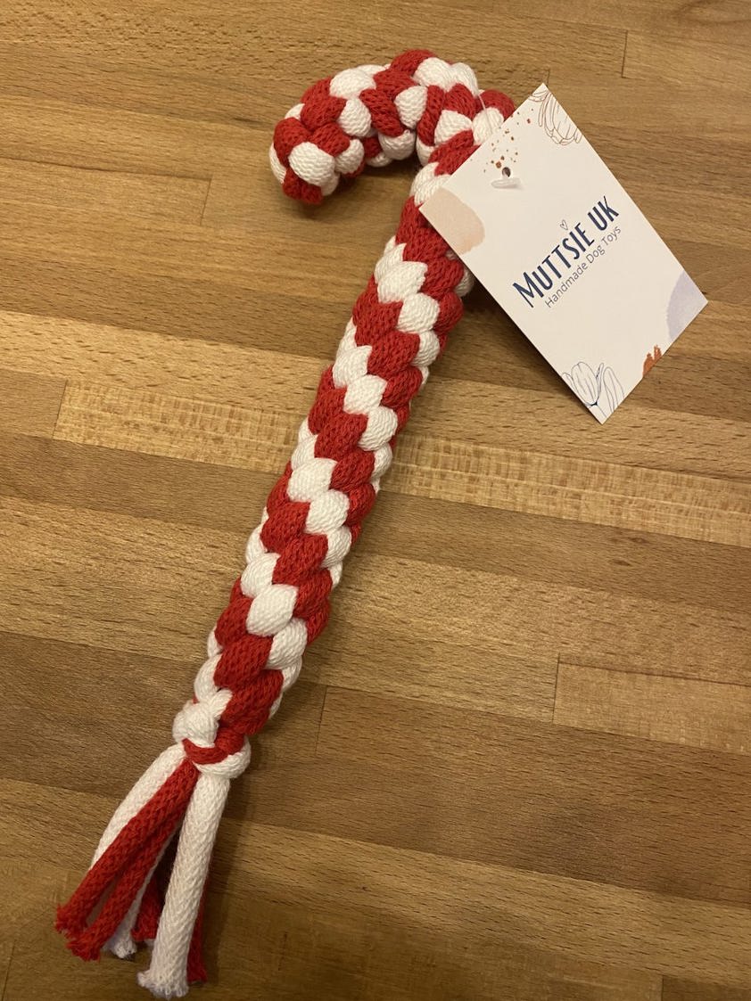 Muttsie Candy Cane Rope Toy