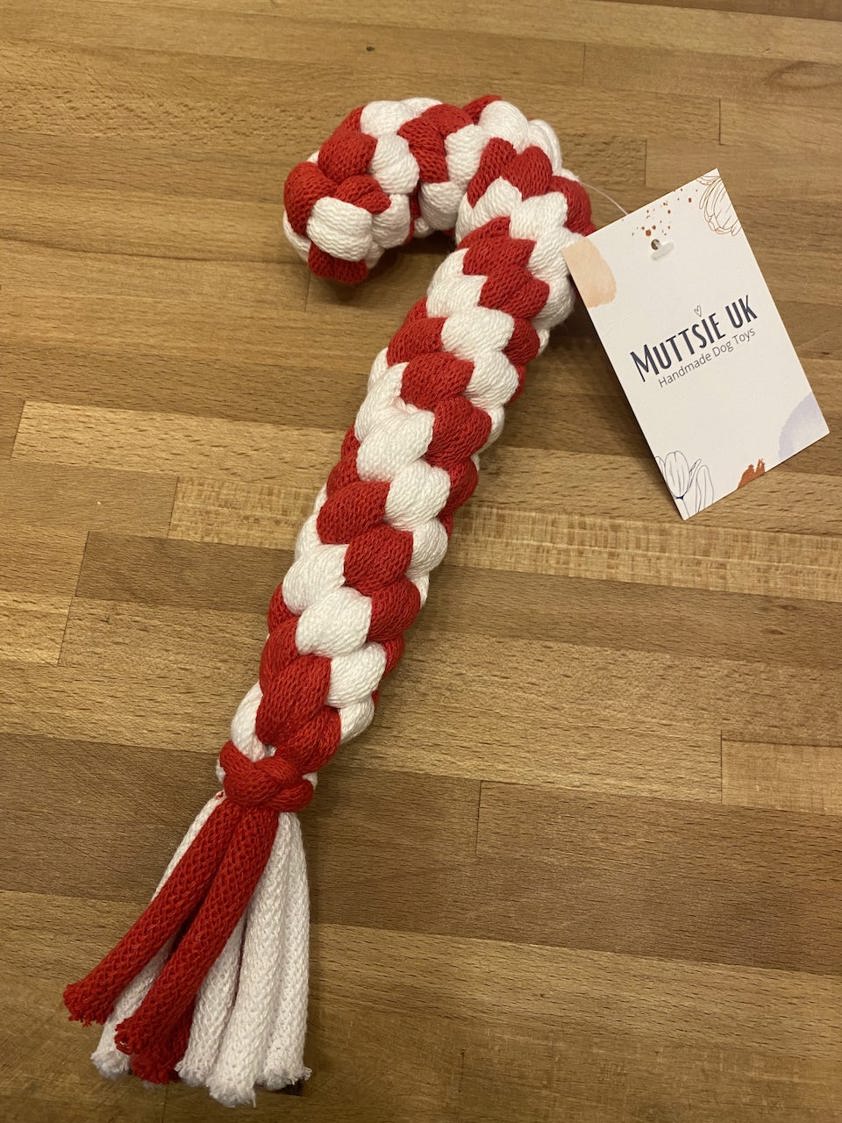 Muttsie Candy Cane Rope Toy