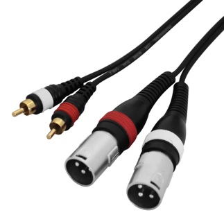 2m 2 x Phono Cable - 2 x XLR Male