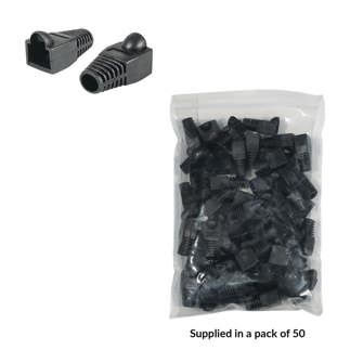 RJ45 Strain Relief 6.5mm Black (Pack of 50)
