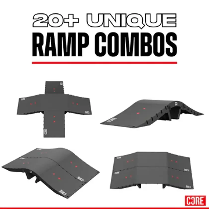 CORE SKATE RAMP - MINI WAVE RAMP SET (2 KICKERS & BRIDGE) - Bicycle ...