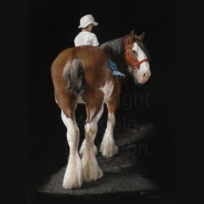No Turning Back: A Clydesdale Horse Print by Angela Davidson Art