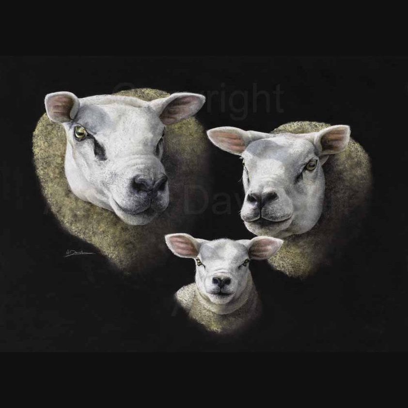 MUM, ME AND TINY T: A Texel Print by Angela Davidson Art