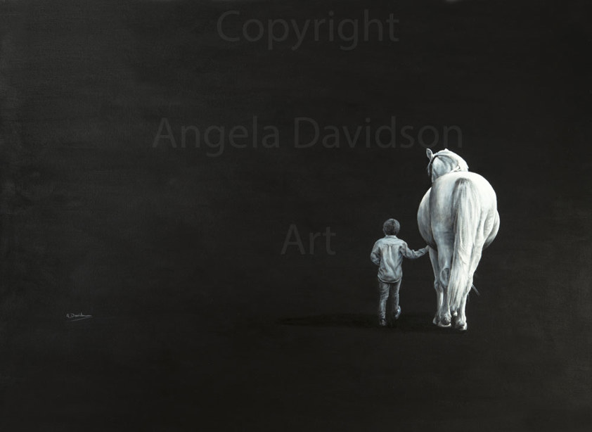 Fine Art Print of Boy with Horse