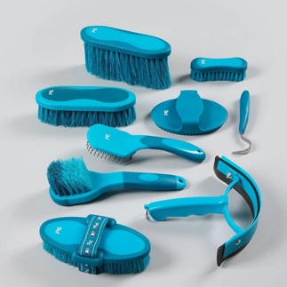 Blue/Peacock Premier Equine Soft-Touch 9 Piece Grooming Kit